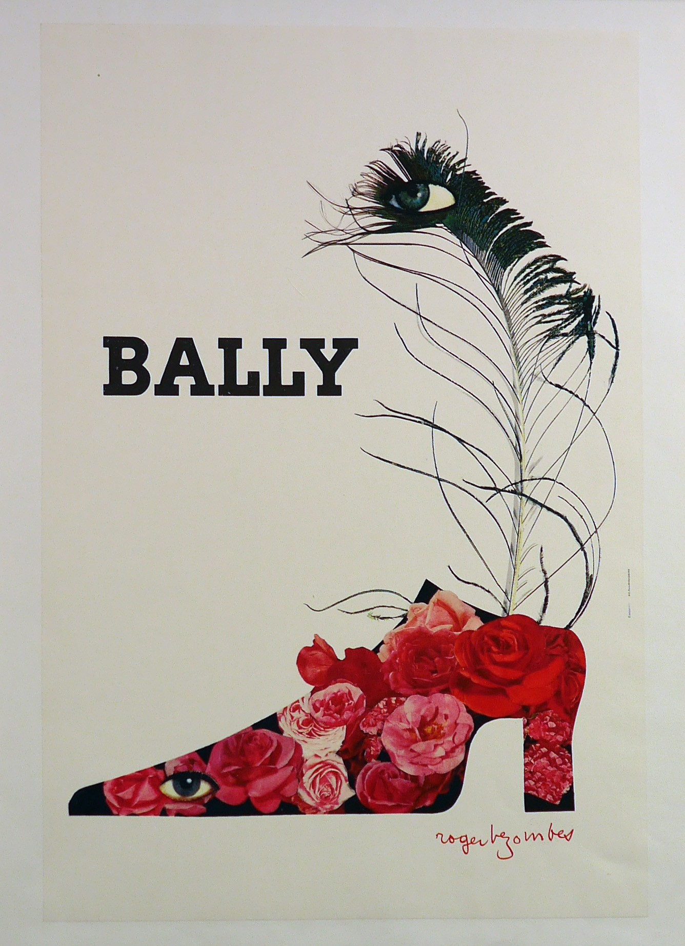 Aff. 40x60cm - Bally Chaussure à fleurs - Roger Dezombes