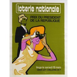 Aff. 30x40cm - Loterie Nationale Prix du Président de la République 26 mars