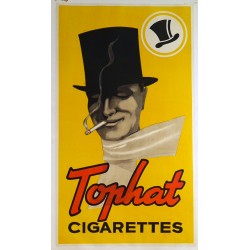 Aff. 33x57cm - Cigarettes Tophat (Fumeur portant un chapeau)