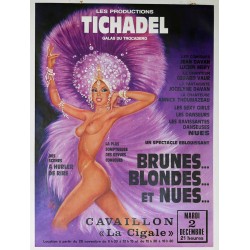 Aff. 43x59cm - Galas du Trocadero Brunes Blondes et Nues Des Scènes à Hurler de Rire