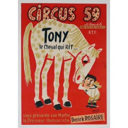 Aff. 37x53cm - Circus 59 Tony le Cheval qui rit