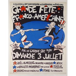 Aff. 51x64cm - Grande Fête Franco Américaine 201eme Anniversaire Indépendance des Etats Unis