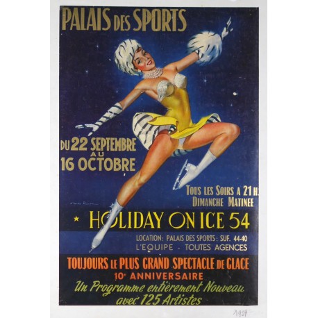 Aff. 52x35cm - Palais des Sports Holiday on Ice 54