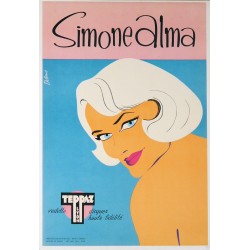 Aff. 35x51cm - Disques Teppaz Simone Alma