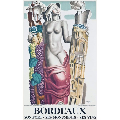 Affiche - Bordeaux Port Monuments Vins - 40x60 Giclée