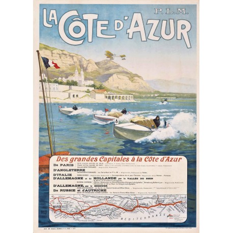 Affiche - Cote d'Azur Courses Nautiques - 40x60 Giclée