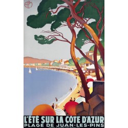 Affiche - Juan les Pins Plage - 40x60 Giclée