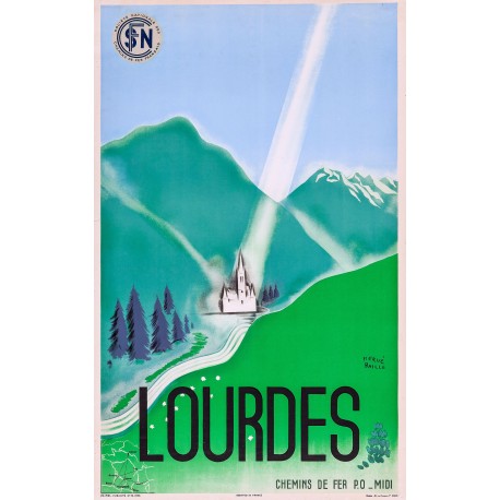 Affiche - Lourdes Ville Benie - 40x60 Giclée