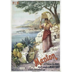 Affiche - Menton et le Pont Saint Louis - 40x60 Giclée