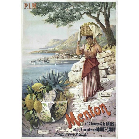 Affiche - Menton et le Pont Saint Louis - 40x60 Giclée