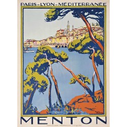 Affiche - Menton et sa Basilique - 40x60 Giclée