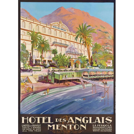 Affiche - Menton Hotel des Anglais - 40x60 Giclée