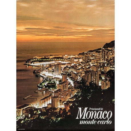 Affiche - Vue aerienne de Monaco Monte Carlo - 40x60 Giclée