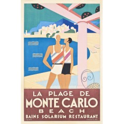 Affiche - Monte Carlo Plage - 40x60 Giclée