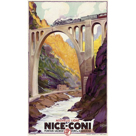 Affiche - Train Nice Coni - 40x60 Giclée