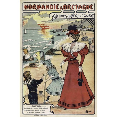 Affiche - Normandie et Bretagne Plage - 40x60 Giclée