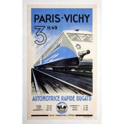 Affiche - Paris Vichy Bugatti - 40x60 Giclée