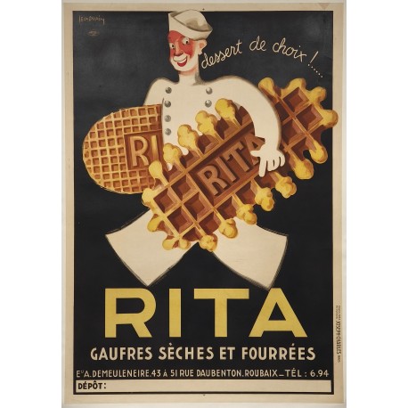 Aff. 104x145cm - Rita Gaufres Sèches et Fourrées