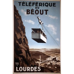 Aff. 39x60cm - Lourdes Téléphérique du Béout