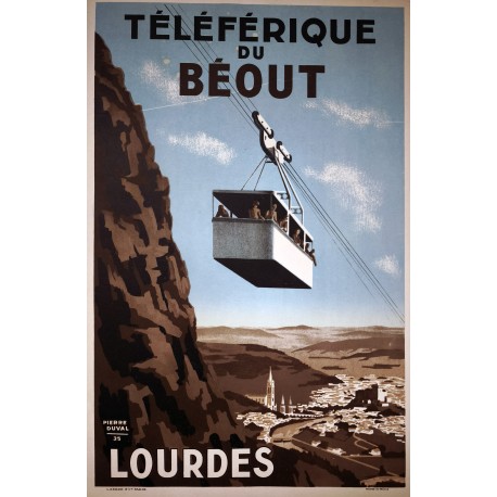 Aff. 39x60cm - Lourdes Téléphérique du Béout