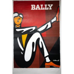Aff. 120x170cm - Bally Homme Assis Chaussures Orange