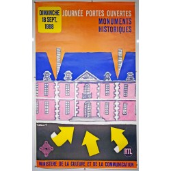 Aff. 120x172cm - Journées portes ouvertes Monuments Historiques 18 Septembre 1988