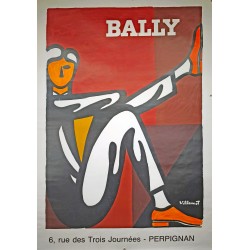 Aff. 120x170cm - Bally Homme Assis Chaussures Orange Perpignan