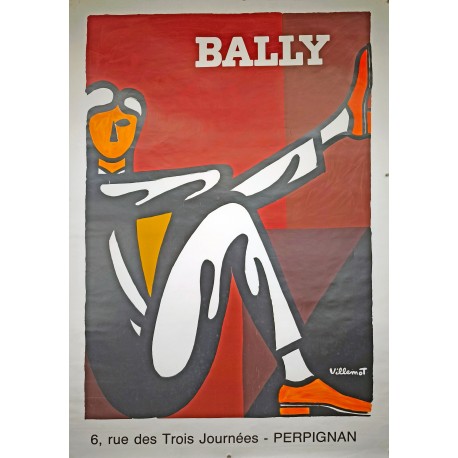 Aff. 120x170cm - Bally Homme Assis Chaussures Orange Perpignan