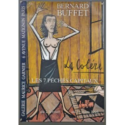 Aff. 56x78cm - Bernard Buffet Galerie Maurice Garnier La Colère Péchés Capitaux