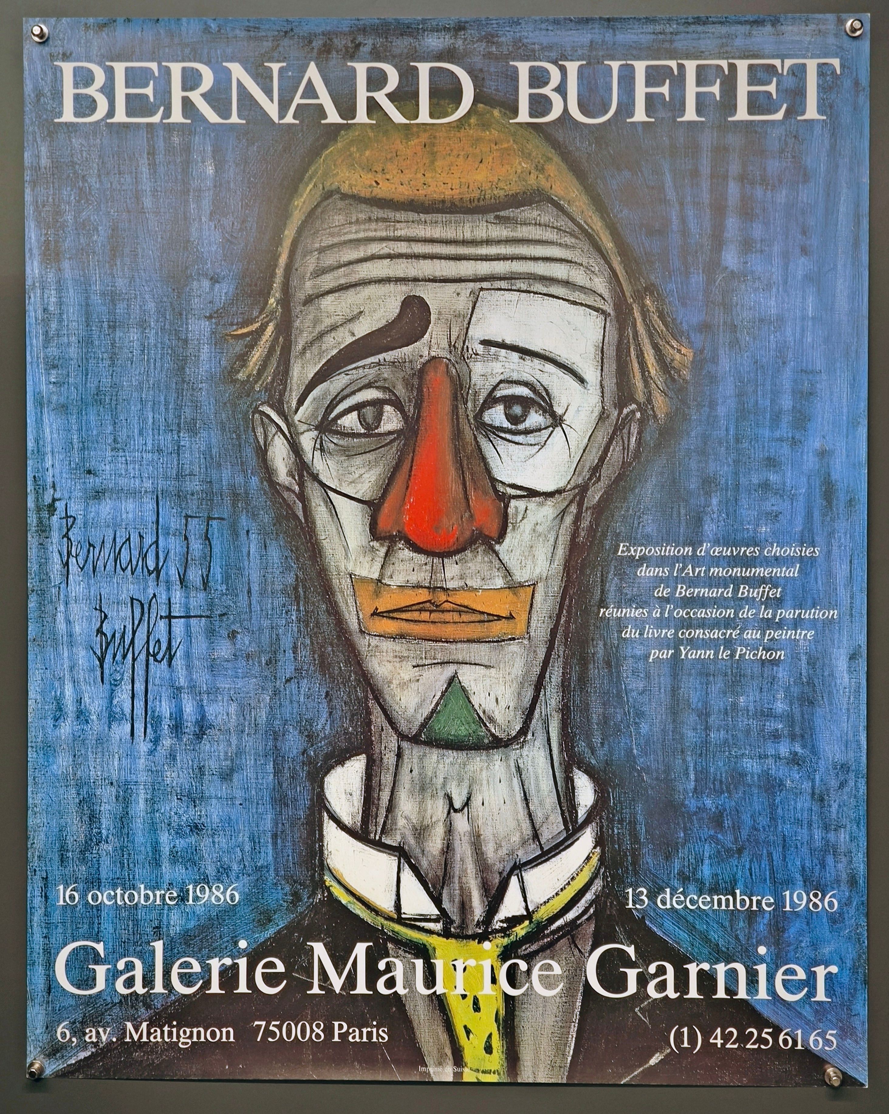 Aff. 58x74cm - Bernard Buffet Galerie Maurice Garnier Clown