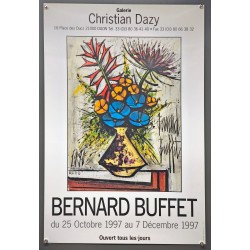 Aff. 54x78cm - Bernard Buffet Galerie Christian Dazy Bouquet de Fleurs