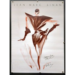 Aff. 50x70cm - Jean Marc Sinan Automne Hiver 1984 1985 Mannequin Signée par le Couturier
