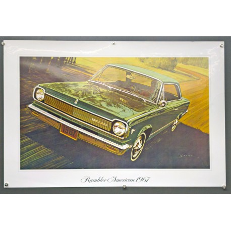 Aff. 80x53cm - Rambler American 1967 Voiture Verte A