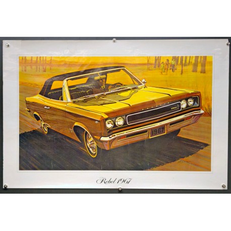 Aff. 80x53cm - Rebel 1967 Voiture Jaune