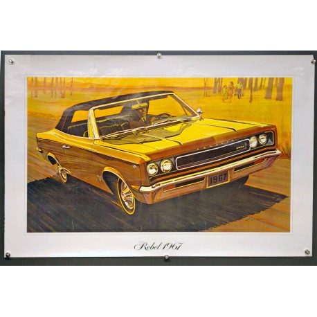 Aff. 80x53cm - Rebel 1967 Voiture Jaune A