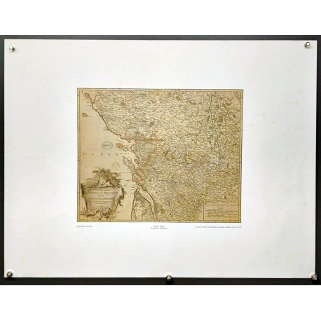 Aff. 65x50cm - Carte du Poitou Gravée par Robert de Vaugondy en 1753