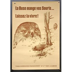 Aff. 42x63cm - La Buse Mange vos Souris, Laissez la Vivre