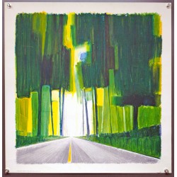 Aff. 50x52cm - Saviem Opération Tableau de Bord Route Forestière