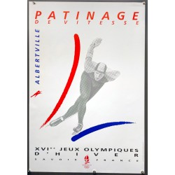 Aff. 54x80cm - 16eme Jeux Olympiques d'Hiver Albertville 1992 Patinage Artistique