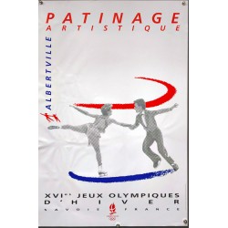 Aff. 54x80cm - 16eme Jeux Olympiques d'Hiver Albertville 1992 Patinage de Vitesse