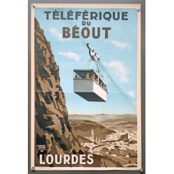 Aff. 39x60cm - Lourdes Téléphérique du Béout Etat A