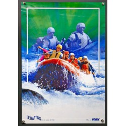 Aff. 40x60cm - Volvic le Rafting dans les Gorges de l'Allier