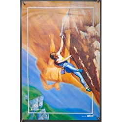 Aff. 40x60cm - Volvic L'Escalade dans la Chaine des Puys