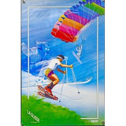 Aff. 40x60cm - Volvic La Glisse en Auvergne