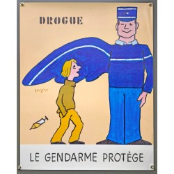Aff. 48x60cm - Drogue Le Gendarme Protège