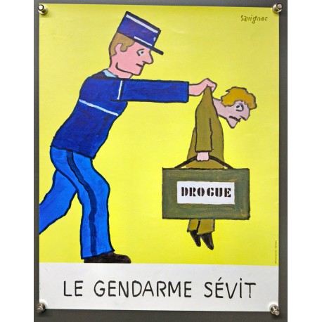 Aff. 32x40cm - Drogue Le Gendarme Sévit Petit Format
