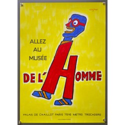 Aff. 48x60cm - Allez au Musée de l'Homme Etat B+