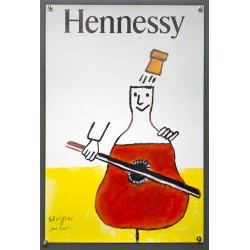 Aff. 40x60cm - Cognac Hennessy Bouteille Violoncelle