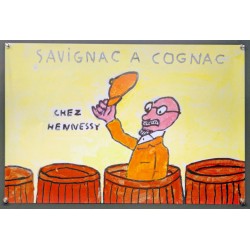 Aff. 60x40cm - Savignac à Cognac Chez Hennessy