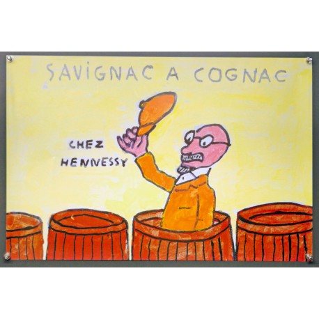 Aff. 60x40cm - Savignac à Cognac Chez Hennessy